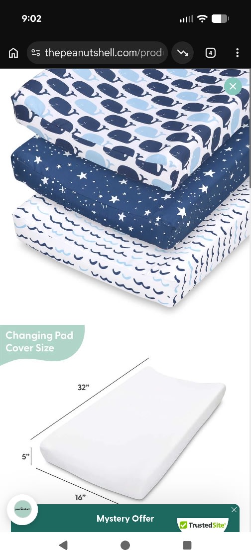Nautical Whale Baby Girl or Boy Changing Pad Covers Set of 3