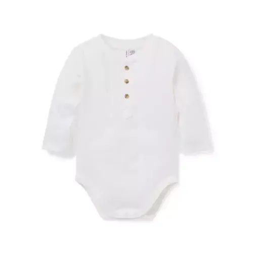 Baby Jet Ivory Baby Henley Bodysuit by Janie and Jack