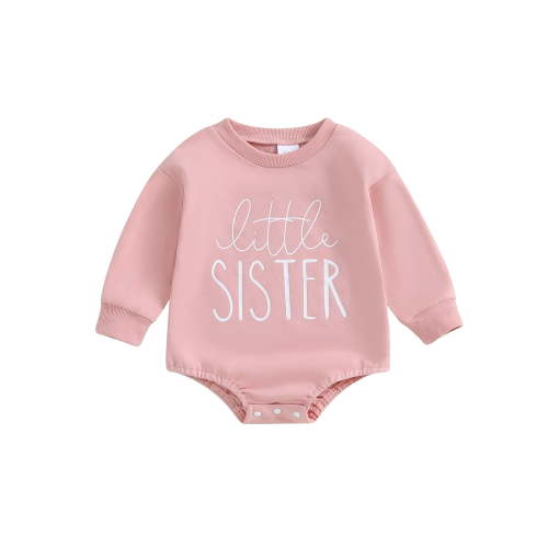 Toddler Big Bro Lil Sis Siblings Matching Outfits Baby Boy Girl Crewneck Sweatshirt Tops/Romper Spring Fall Clothes