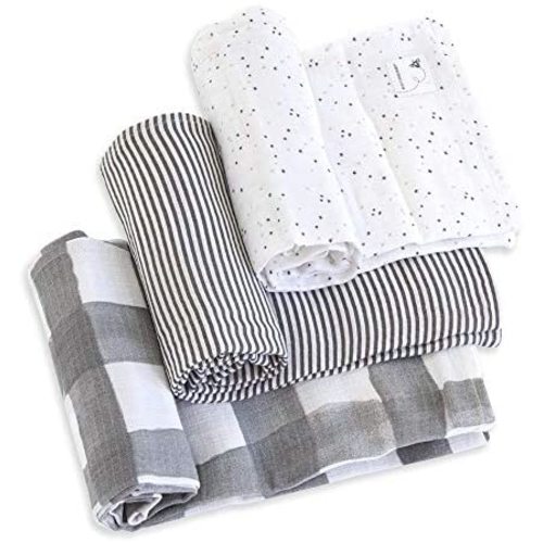 Burt's Bees Baby-HM25787 - Swaddles, Muslin Cotton Baby Blankets, 3-Pack, Multipurpose Lightweight & Breathable 100% Organic Cotton (Starry Eyes)