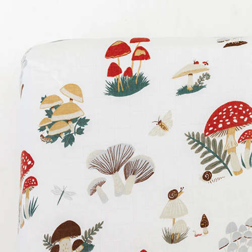 Muslin Mushroom Crib Sheet