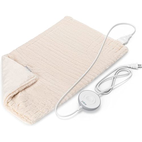 Pure Enrichment PureRadiance Luxury Heating Pad for Cramps, Back, Neck, & Shoulder Pain Relief, Patented Design, Soft Faux Fur & Micromink, 6 Heat Settings, Machine Washable, 12”x24” (Golden Sands)