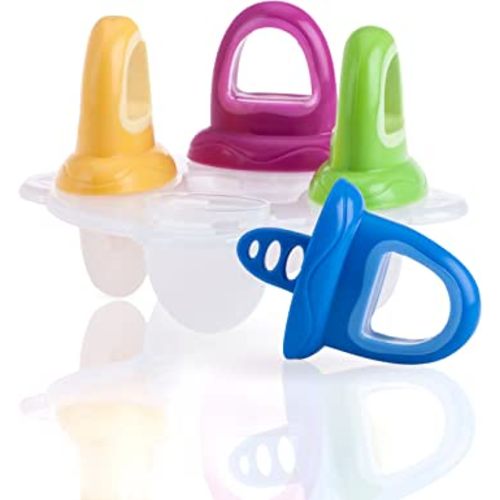 Nuby Garden Fresh Fruitsicle Frozen Pop Tray,Multicolored 1set 4 handle