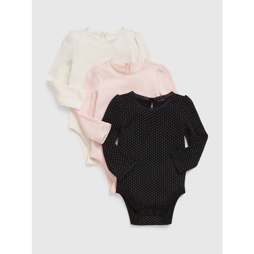 Baby Lace Bodysuit (3-Pack) in pink cameo, size: 3-6 M