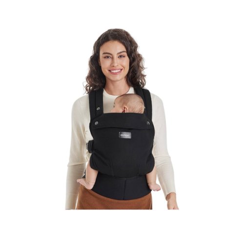 Momcozy Baby Carrier - Ergonomic, Cozy and Lightweight Carrier for 7-44lbs, Effortless to Put On, Ideal for Hands-Free Parenting, Enhanced Lumbar Support, Purehug for Infant to Toddler, Black