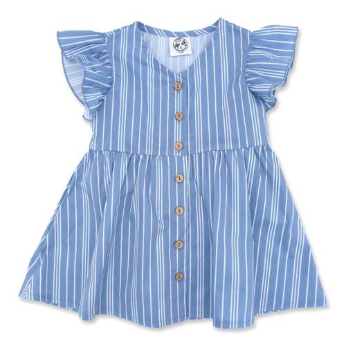 Vintage Blue Stripe Flutter Dress (Infant-Adult) – Cowkid Clothing Company