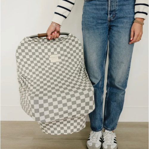 Light Green Checkered Bamboo Multi-Use Cover