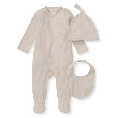 Organic Cotton Jumpsuit, Bib & Hat 3 Piece Set - Limestone – Burt's Bees Baby