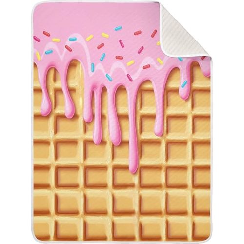 Pink Dots Ice Cream Baby Swaddle Blanket for Boys and Girls, Muslin Baby Receiving Swaddle Blanket, Soft Cotton Nursery Swaddling Blankets for Newborn Toddler Infant