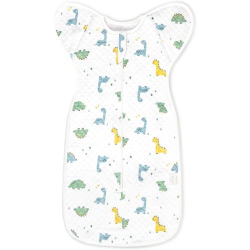 ANYEDDE Baby 2.5 Tog Swaddle Sleep Sack 3-6 Months - Arms Up Swaddle, Transitional Swaddles for Baby Boy, Winter Sleep Sack with Cuff Removable Design, Colorful Dinosaur Newborn Sleeping Bag