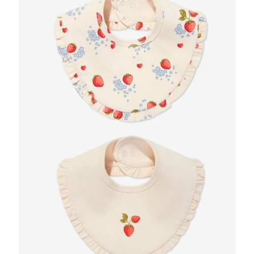 Konges Slojd Baby Girls Basic 2 Pack Frill Bib Set in Ivory | Childsplay Clothing