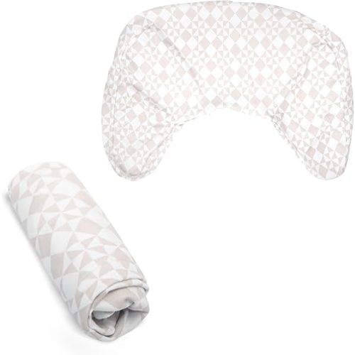 Boppy Nursing Pillow Cover, Beige Graph Checker, Single Cover, Easy-On Slipcover with Gentle 100% Organic Cotton Fabric for The Redesigned Nursing Pillow