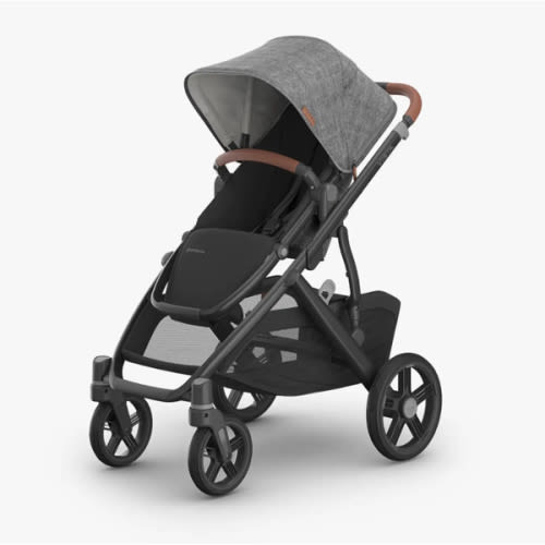 UPPAbaby Vista V3 Stroller - Greyson (Charcoal Melange/Carbon Frame/Saddle Leather)
