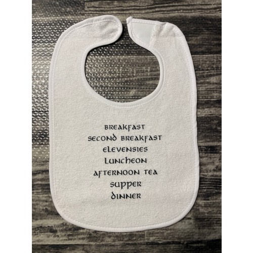 Hobbit Meals Baby Bib/LOTR Baby Bib/Hobbit Baby Bib