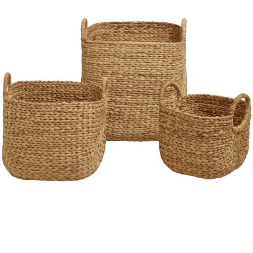 Aimee Square Water Hyacinth Arrow Basket - World Market