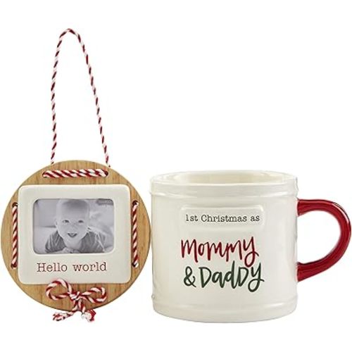 Mud Pie, Parents Baby's First Christmas Set, ornament 3 3/4" dia | mug 12 oz
