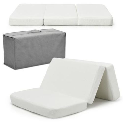 Costway Tri-fold Pack And Play Mattress Pad Foldable Mattress Soft Memory Foam