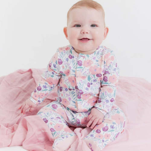 whistledon organic cotton magnetic parent favorite footie - 0-3M
