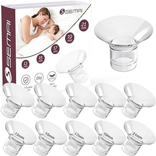 Flange Insert 10PCS 13/15/17/19/21mm for Momcozy S9/S9pro/S10/S12/S12pro/Medela/Tsrete/Spectra/Bellababy etc 24mm Wearable Breast Pump, Reduce 24mm Tunnel Down to Other Correct Size
