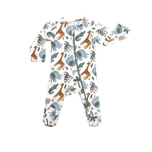 Organic Footie - Safari Animals