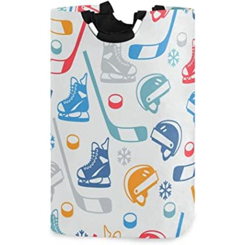 senya Large Storage Basket with Handles Collapsible Organizer Bin Laundry Hamper for Nursery Clothes Toys, Ice Hockey Sport Equipment