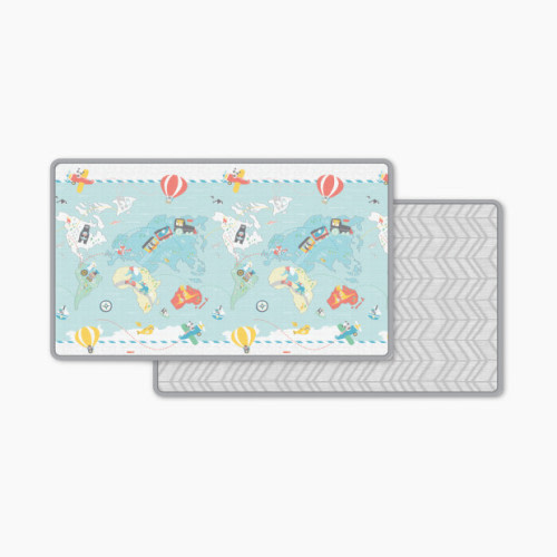 Skip Hop DOUBLEPLAY Reversible Playmat - Little Travelers/Herringbone