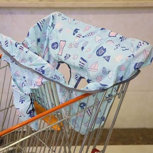 Generic Portable Baby Shopping Cart Cover Seat Cushion for Infant Seats Protection, Foldable Trolley Soft Pad for Unisex Babies