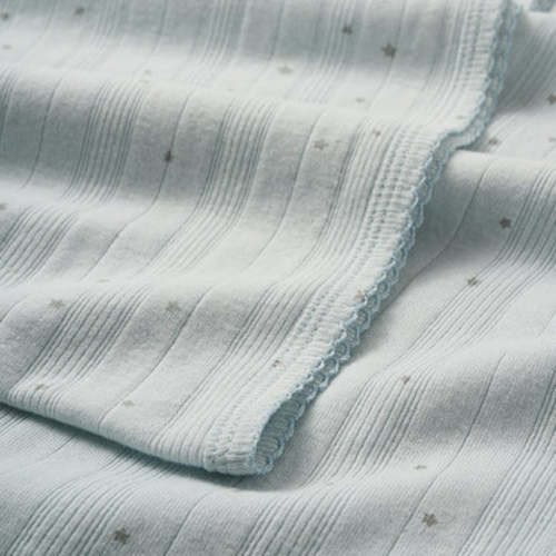 Blue Celestial Organic Cotton Ribbed Baby Blanket – Elegant Baby