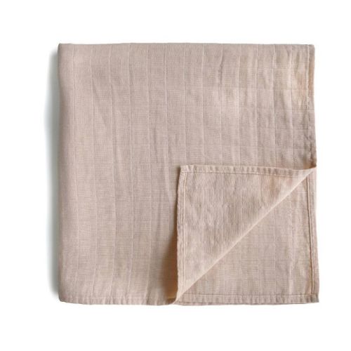 Mushie Muslin Swaddle Blanket Organic Cotton - Blush