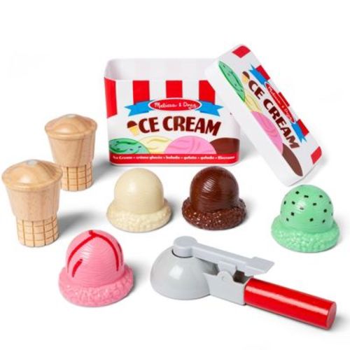 Melissa & Doug Scoop and Stack Ice Cream Cone Magnetic Pretend Play Set: Creative Thinking Toy Kitchen Accessories