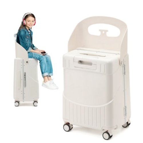 20 Inch Carry On TSA Lock Luggage with for Kids& Adult,Lockable Spinner Wheels Free Luggage Cover and Safety Seatbelt Travel Suitcase