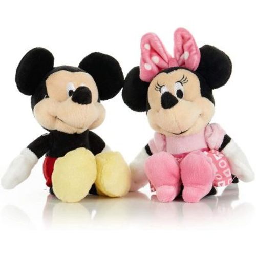 Disney Baby Mickey and Minnie Mouse Stuffed Animal Plush Toy Mini Jingler, 6.5 inches 2 Set