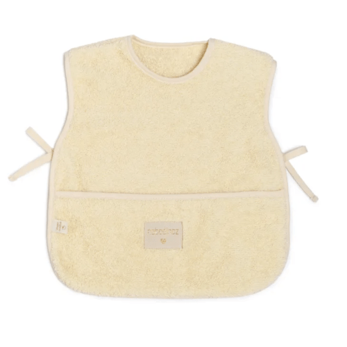Organic Cotton Terry Cloth Bib, Vanilla | Smallable