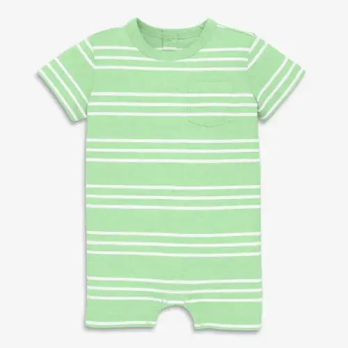 Baby heathered pocket shortie in pear/white stripe - 0 to 3 Months