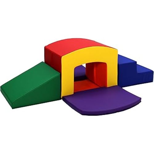 Factory Direct Partners 12825-AS SoftScape Playtime Grow-n-Learn Tunnel Climber Plus Pads for Toddlers and Kids(3-Piece) - Assorted, 12825-AS