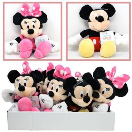 2PC Mickey & Minnie 10" Plush with Hangtag in PDQ- 1 PC EACH
