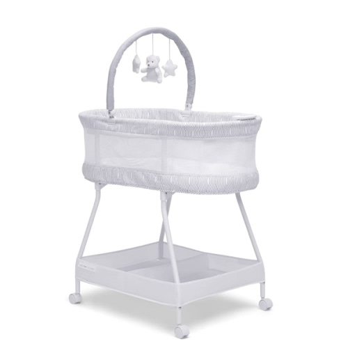 Delta Children Curve Bassinet, White/Grey