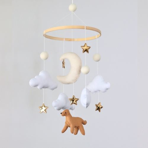 Dreamy Dog Baby Mobile - Minimalistic - Dog Mom - Puppy - Labrador - Retriever- Baby Shower Gift - Nursery Decor - Baby Girl Boy - Moon