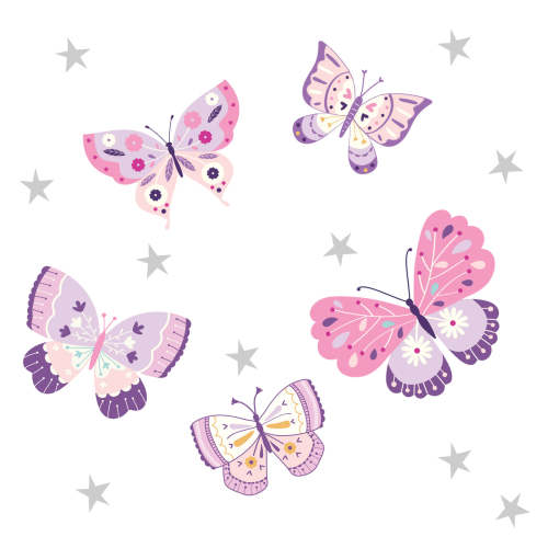 Butterfly Kisses Pink/Purple Wall Decals/Appliques
– Lambs & Ivy
