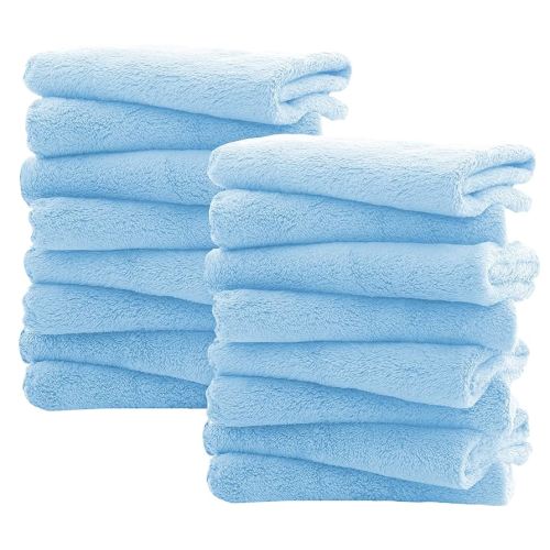16 Pack Burp Cloths for Baby - 20" by 10" Ultra Absorbent Burping Cloth, Newborn Towel - Milk Spit Up Rags - Burpy Cloths for Unisex, Boy, Girl - Burp Cloths Set (Aquamarine)