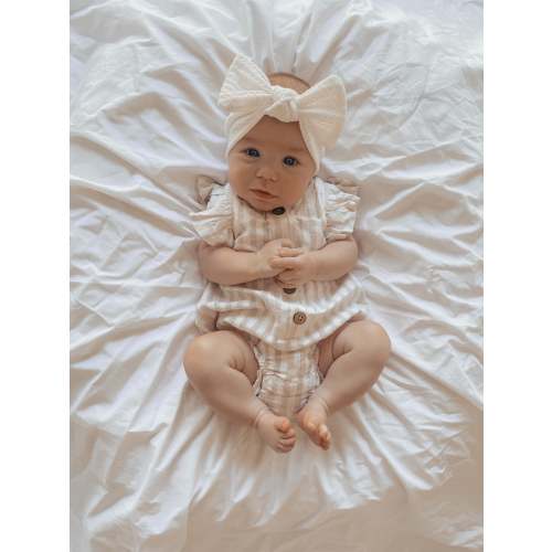 WAFFLE BOW HEADBAND - WHITE