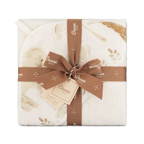 Kendi Baby Hooded Towel - Safari Pattern | Crane Baby