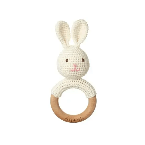 Bunny Rattle Teething Ring