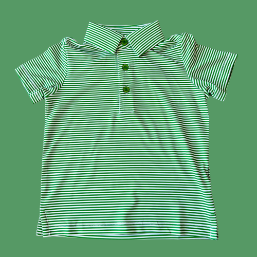 Green Stripe Polo | Poppy Kids
