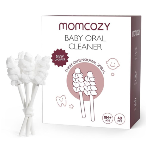 Momcozy Baby Tongue Cleaner Gauze, Baby Toothbrush Disposable Oral Cleaner, Toddler Tooth Brush for Tooth Mouth Gum Clean, Infant Toothbrush Oral Cleaning Stick, Baby Oral Cleaner Newborn, 40 Count