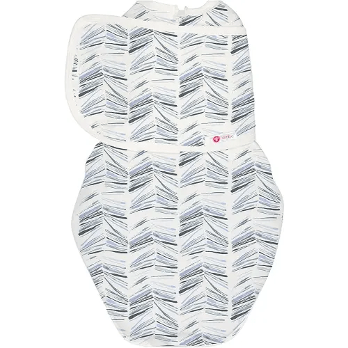 embé 2-Way Starter Swaddle Blanket Wrap for Babies Wrap 0-3 Months - Angle Stripe, 6-14 lbs | Easy Diaper Access | Legs in & Out Design | Secure Zipper Stops Unraveling | Stage 1 Sleep