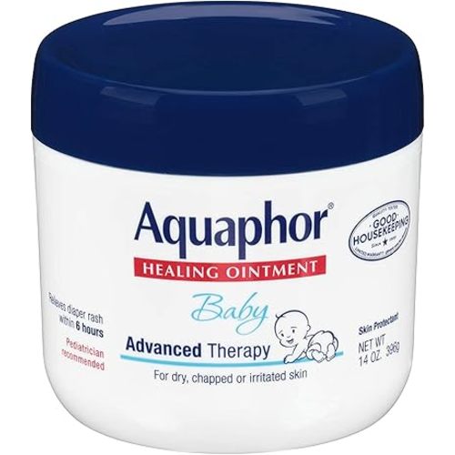 Aquaphor Baby Healing Ointment Advanced Therapy Skin Protectant, Dry Skin and Diaper Rash Ointment, 7 Oz Tube