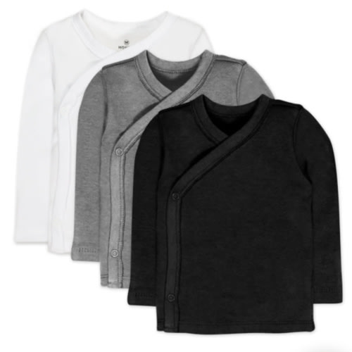 3-Pack Organic Cotton Long Sleeve Side-Snap Tops | Honest Baby Clothing