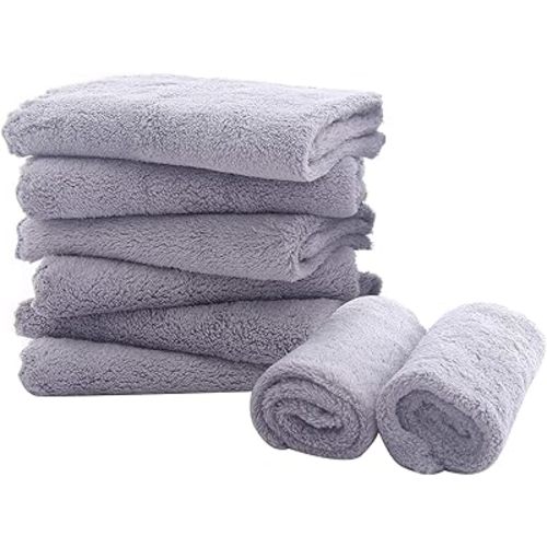 8 Pack Burp Cloths for Baby - 20" by 10" Ultra Absorbent Burping Cloth, Hand Washcloths, Newborn Towel - Milk Spit Up Rags - Burpy Cloths for Unisex, Boy, Girl - Burp Cloths Set (Grey)