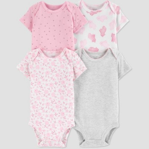 Baby Girls' 4pk Cloud Bodysuit - Just One You® made by carter's Pink 3M